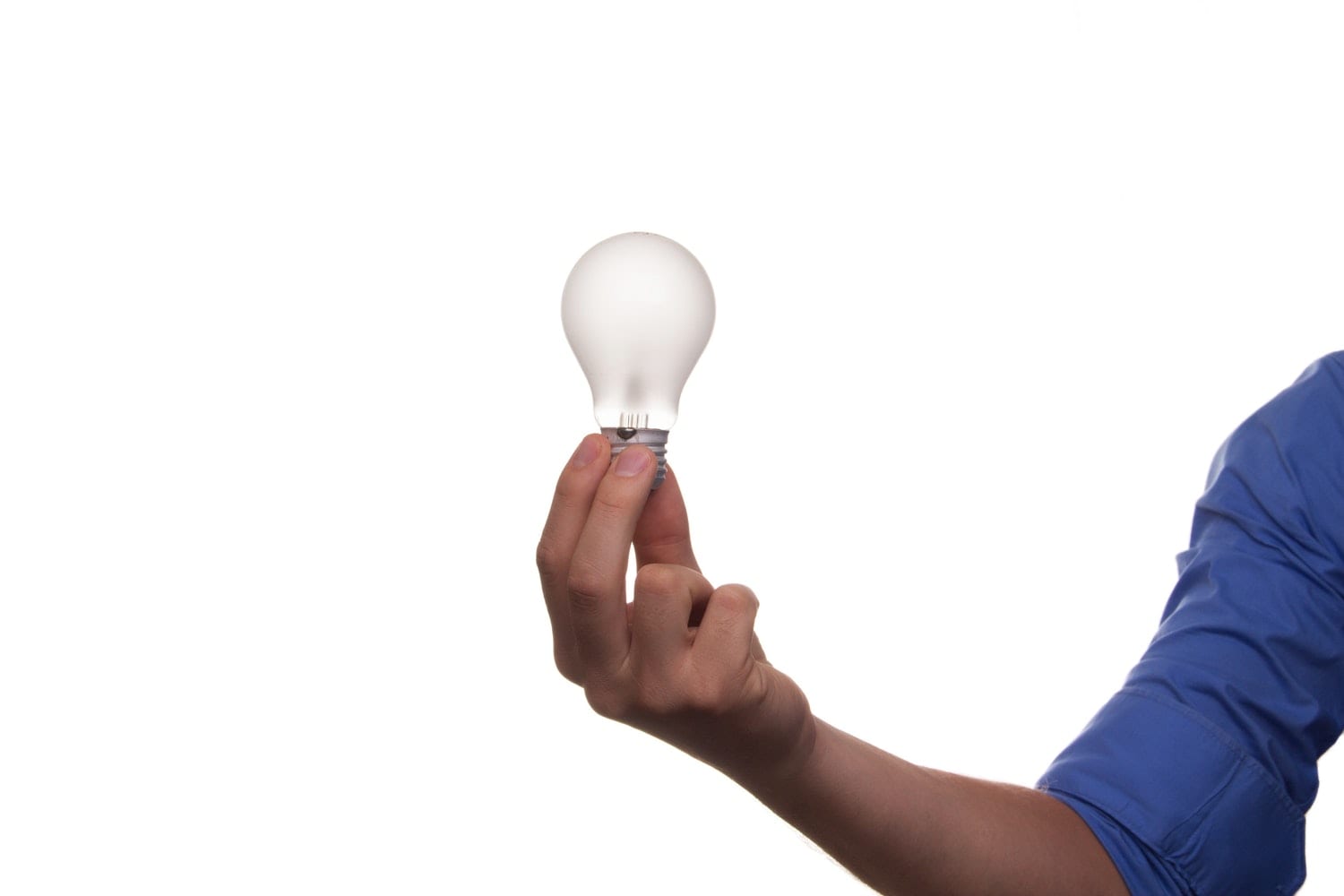 Man holding lightbulb