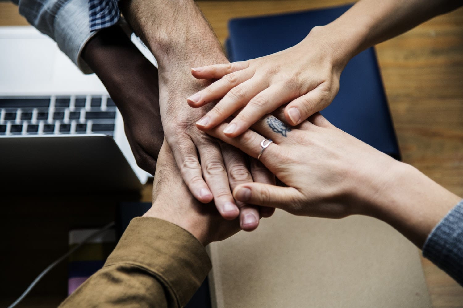 People joining hands